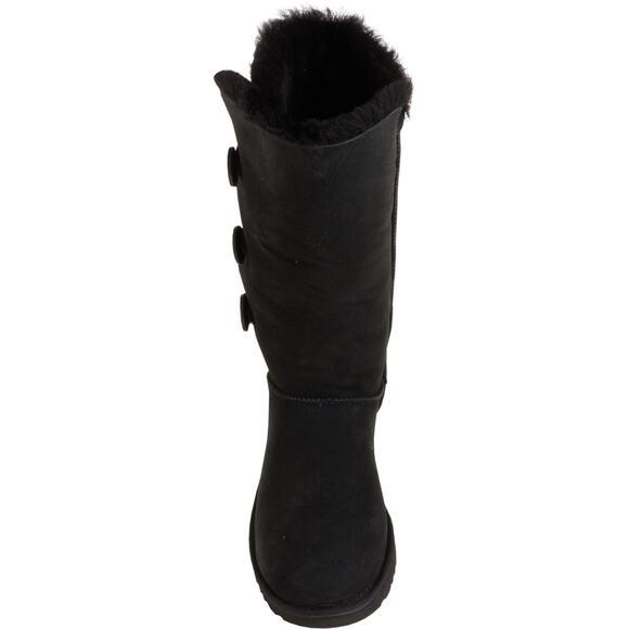 UGG Australia Women's Black Suede Bailey Button Triplet II Tall Boots 5 NEW - Picture 2 of 6